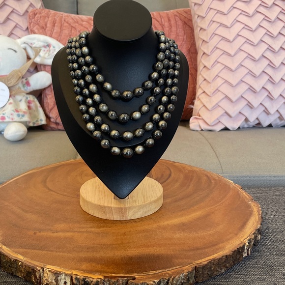 Jewelry - 4 Strand Grey Bead Necklace